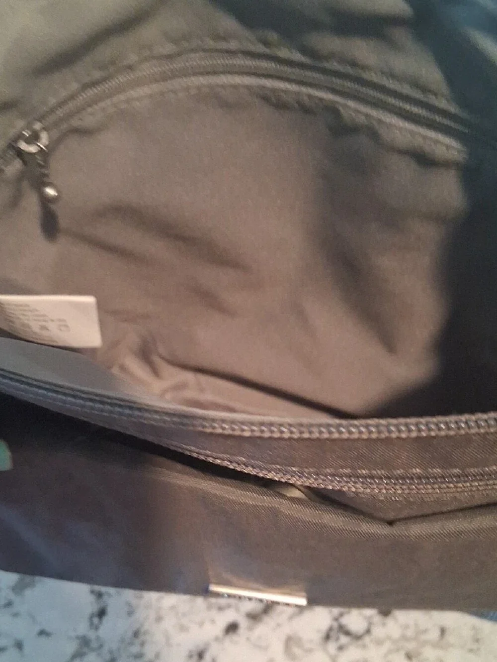 Baggallini Gray Crossbody Bag with Subtle Leopard Print And Adjustable Strap